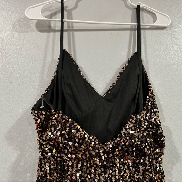 Mac Duggal 55700 V Neck Ruched Gown Bronze 10 - Picture 6 of 7